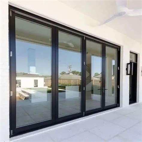 Black Powder Coated Aluminium Door, For Commercial, Thickness: 5mm at Rs 260/sq ft in Gurugram