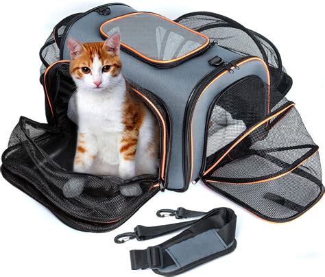 Pet Carrier for Cats Small Dogs 4 Ways Expandable F-color Airline ...