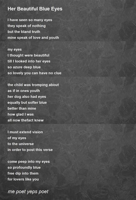 Her Beautiful Blue Eyes - Her Beautiful Blue Eyes Poem by me poet yeps poet