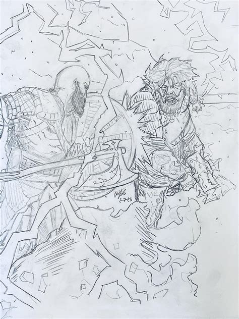 Kratos vs Thor fan art I drew : r/GodofWar