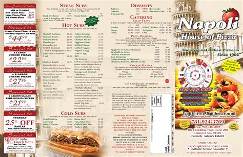 Menu - Napoli Pizza Hanover