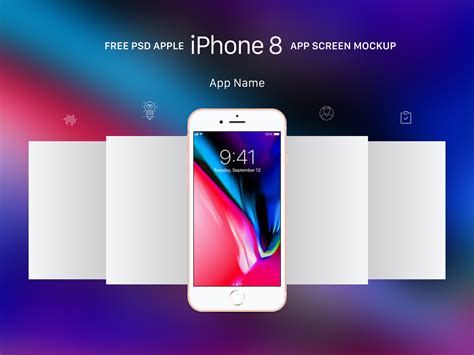 Free Apple Gold, Gray & Space Gray iPhone 8 App Screen Mockup PSD ...