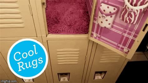 Throw down a colorful rug. | School lockers, Middle school lockers, High school decor