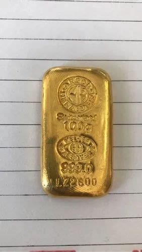 999.0 Switzerland Swiss Gold Bar 100 Gram 24 Carat at ₹ 410000/kilogram in Indore