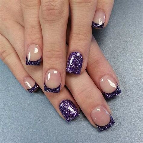 31 Cool French Tip Nail Designs JeweBlog | Purple nail art designs, French manicure nails ...