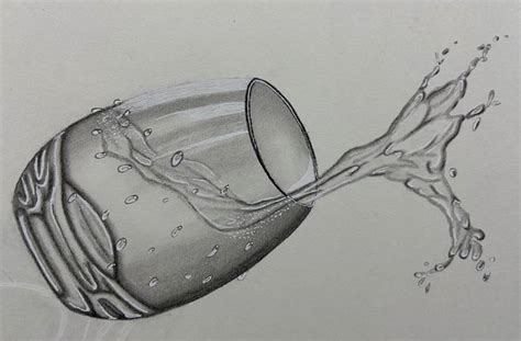 Spilling Glass pencil sketch Drawing by Bhagyashree Sagar | Saatchi Art