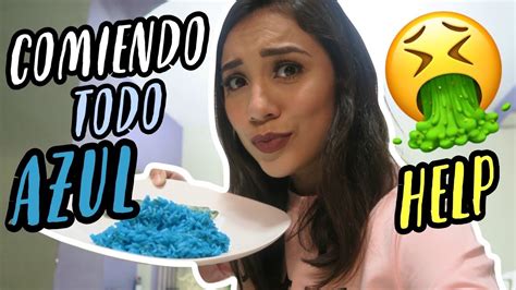 24 HORAS COMIENDO AZUL! - YouTube