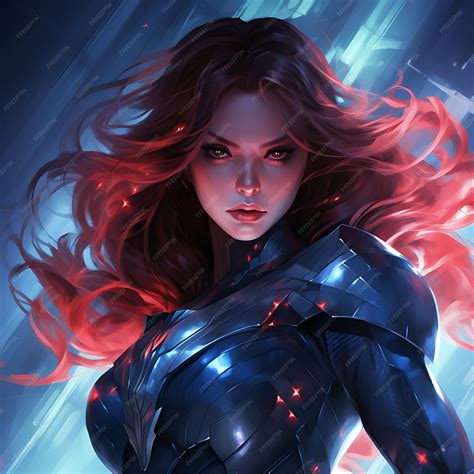 Premium AI Image | digital comic book of a female superheroes