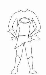 Superhero Body Outline Template Sketch Coloring Page sketch template