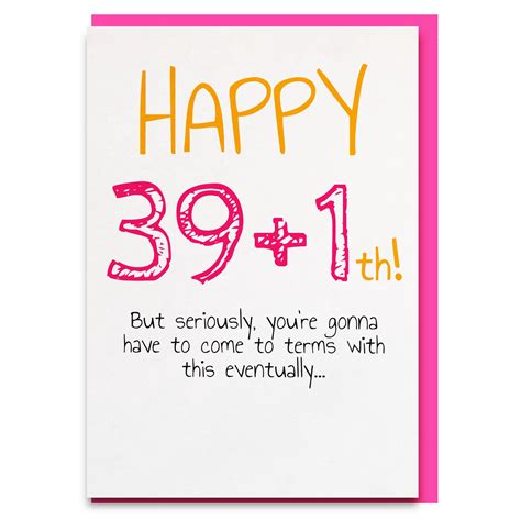 Hilarious 40th Birthday Card, Funny 40th Bday Card, Cute 40 Years Old B ...