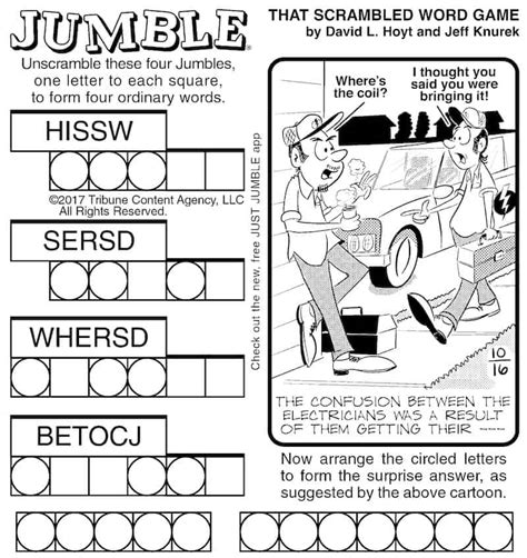 Jumble Puzzles with Blue Collar Clues | BOOMER Magazine