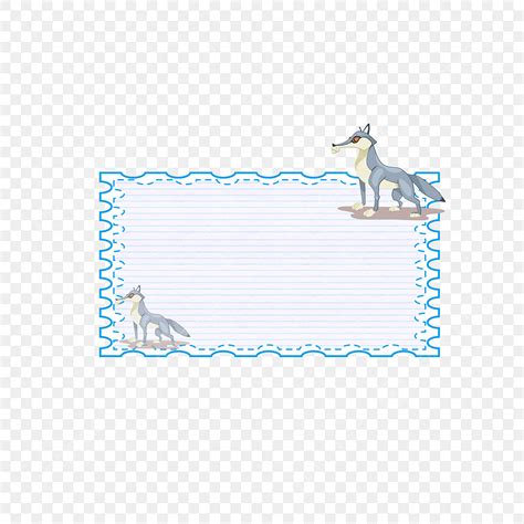 Cartoon Border Of Cute Wolf Blue Minimalist, Cartoon, Lovely, Wolf PNG Transparent Clipart Image ...