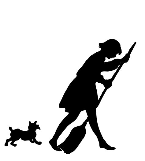 Woman Sweeping Floor Silhouette Free Stock Photo - Public Domain Pictures