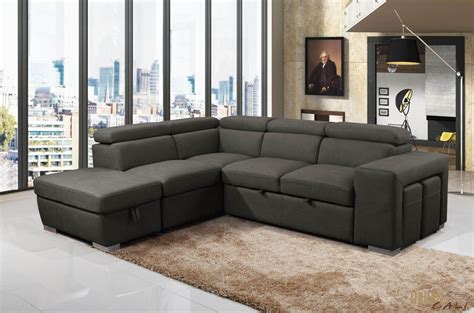 Urban Cali Pasadena Large L Shaped Storage Sleeper Sectional Pull Out ...