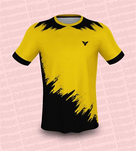 Hey Check this ! Yellow and Black Brush Stroke Soccer Jersey Design (Rs ...