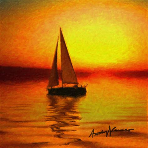 Sailing At Sunset Painting by Anthony Caruso