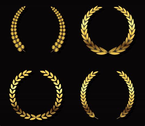 Premium Vector | Gold laurel wreaths