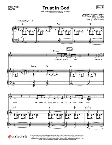 Trust In God Sheet Music PDF (Elevation Worship / Chris Brown) - PraiseCharts