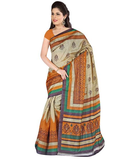 Payal Sarees Multi Color Bhagalpuri Silk Saree - Buy Payal Sarees Multi Color Bhagalpuri Silk ...