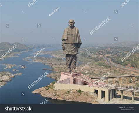 Statue Unity Aerial View Taken Narmada Stock Photo (Edit Now) 1227620422