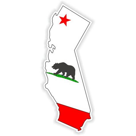 California Map Flag Silhouette Sticker for Laptop Book Fridg - Inspire Uplift