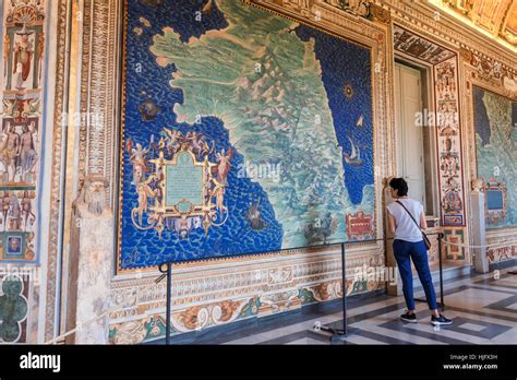 Gallery of maps, Vatican museum, Rome, Italy, Europe Stock Photo - Alamy