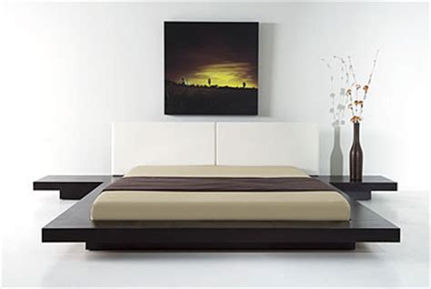 Japanese Style Platform Bed - Frame: Wenge, Walnut, Black, Glossy ...