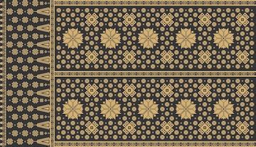 Premium Vector | A black and gold pattern songket with a floral motif