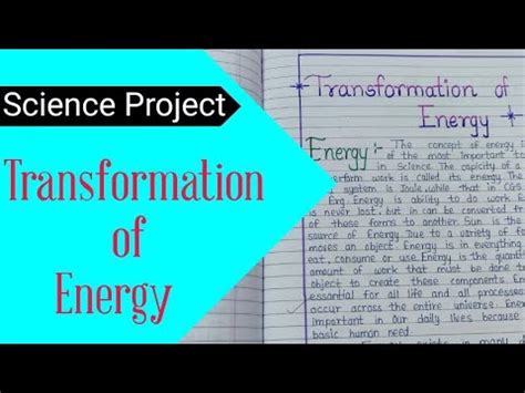 Science Project / Transformation of Energy / Various Instances of ...