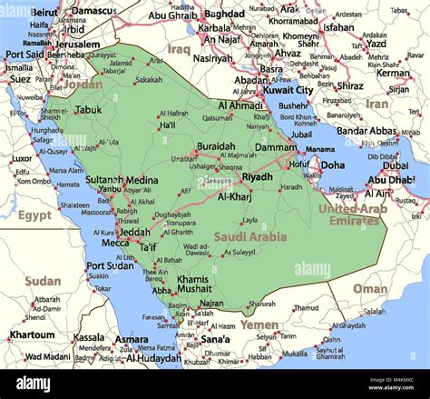 Road Map Of Saudi Arabia