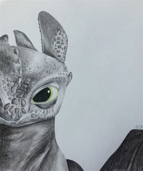 Charcoal Toothless Drawing How to Train Your Dragon - Etsy