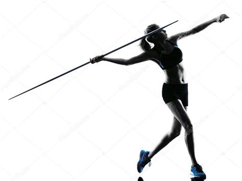 Woman Javelin thrower silhouette Stock Photo by ©STYLEPICS 76483073