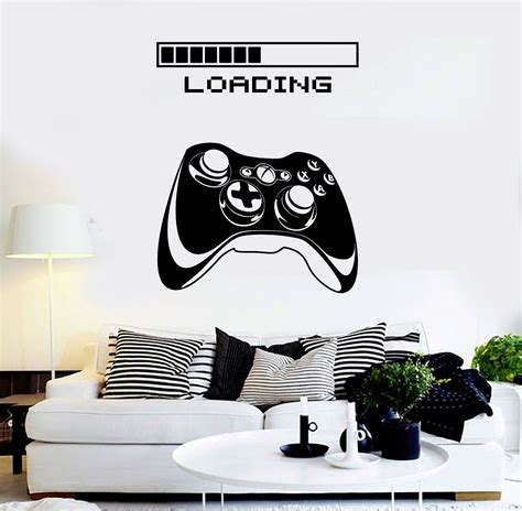 Vinyl Wall Decal Gaming Art Joystick Loading Video Game Stickers Mural (Ig4195) Diy Wall Decals ...