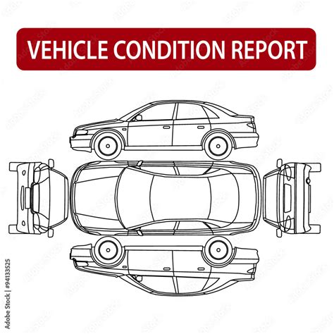 Car condition report (vehicle checklist, auto damage inspection) Stock Vector | Adobe Stock