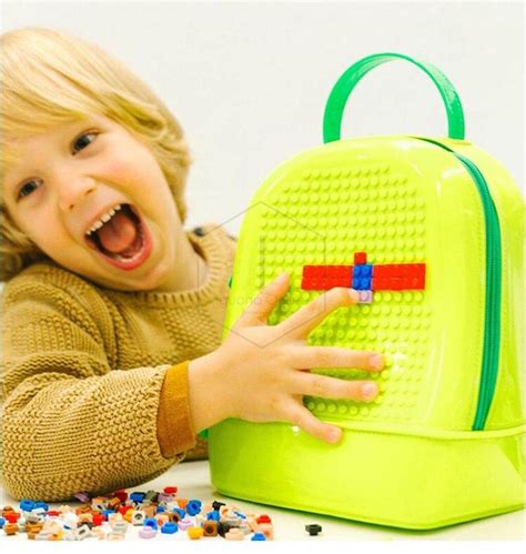 Iguana Online DIY Bricks LEGO Building Block Bag Backpack Slingbag with Customization LG140 ...