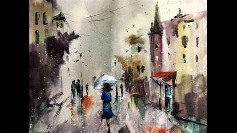 Watercolor professional painting - wet on wet technique - YouTube