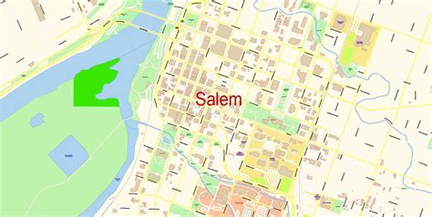 Salem Oregon PDF Map Vector Exact City Plan detailed Street Map Adobe PDF in layers – Maps in ...