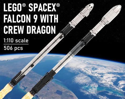 LEGO MOC SpaceX Falcon 9 & Crew Dragon [Saturn V scale] by 0rig0 | Rebrickable - Build with LEGO