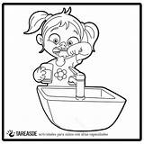 Niño Lavandose los dientes Para Colorear  Tareas De Niños sketch template