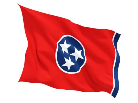 Fluttering flag. Illustration of flag of Tennessee