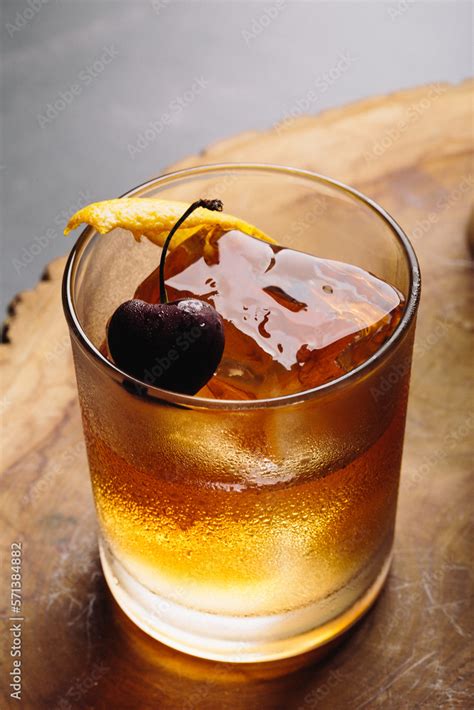 Old Fashioned cocktail boozy classic old fashioned bourbon whiskey on ...