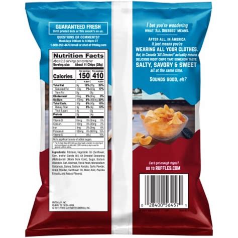 Ruffles All Dressed Flavored Potato Chips, 2.63 oz - Kroger