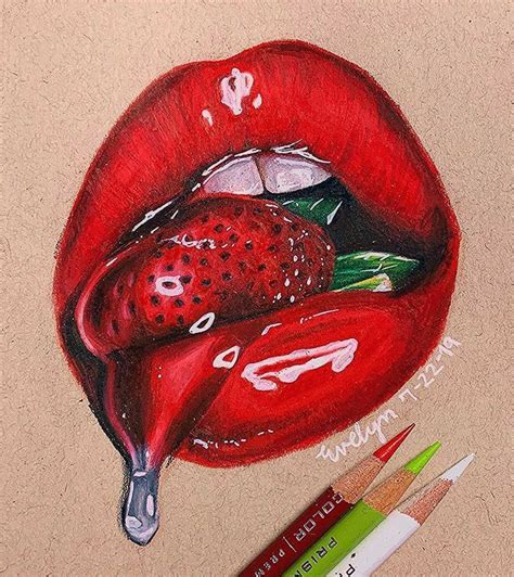 Lip Art with Strawberries