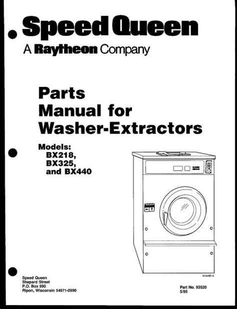 Parts Manual for Washer-Extractors - Speed Queen