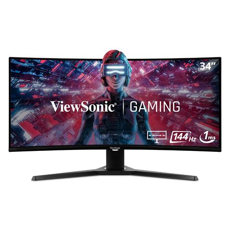 Buy ViewSonic VX3418-2KPC 34-inch 1440p WQHD 21:9 Ultra-Wide Curved Gaming Monitor, 144Hz, 1ms ...