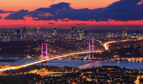 Sign in | Istanbul, Bosphorus bridge, Night city