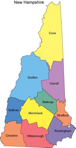 New Hampshire Map with Counties