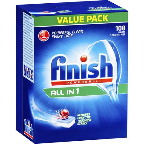 Finish All In 1 Dishwashing Tablets Value Pack 108 Pack | Woolworths