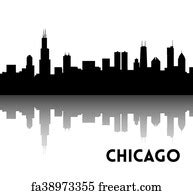 Free art print of Silhouette ink Chicago. Silhouette of Chicago city painted with splashes of ...