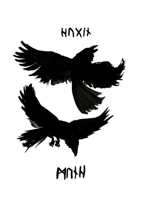 Odin´s ravens. | Norse tattoo, Mythology tattoos, Raven tattoo